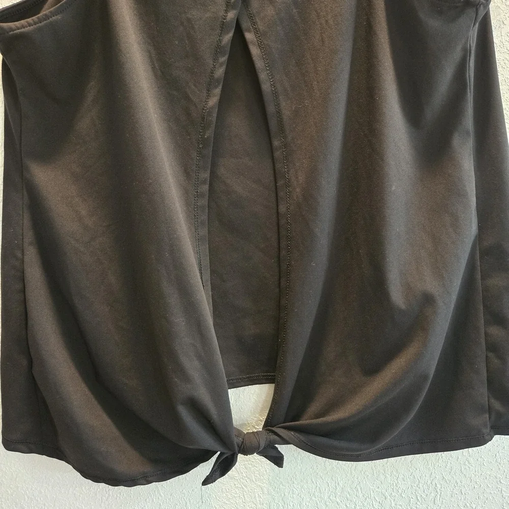 Yogalicious Black Open Back Tie Front Yoga Tank Top Womens Small Workout... - Picture 10 of 11